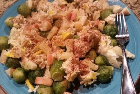 Apple Brussel Sprout Scramble