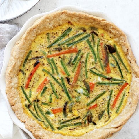 Roasted Vegetable Quiche With An Almond Crust
