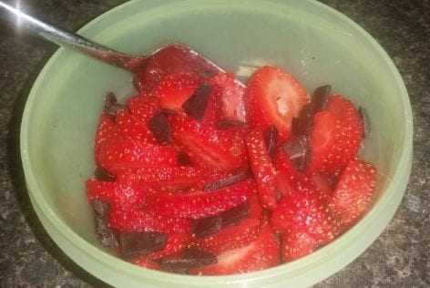 Sliced Chocolatey Strawberries